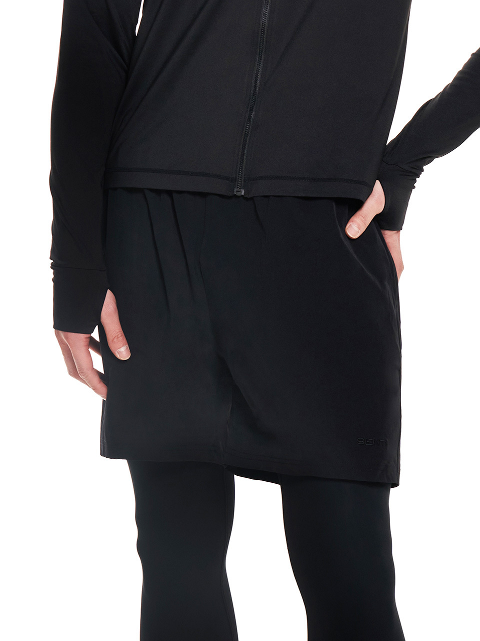 [SAW-PTM81-BK] 复古/古典 9부 打底裤 비치쇼츠 BK